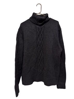 Banana Republic Black Cable-Turtleneck Sweater